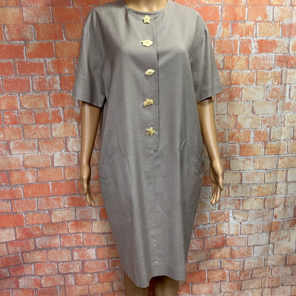 Evan Picone Linen Blend‎ Shift Dress